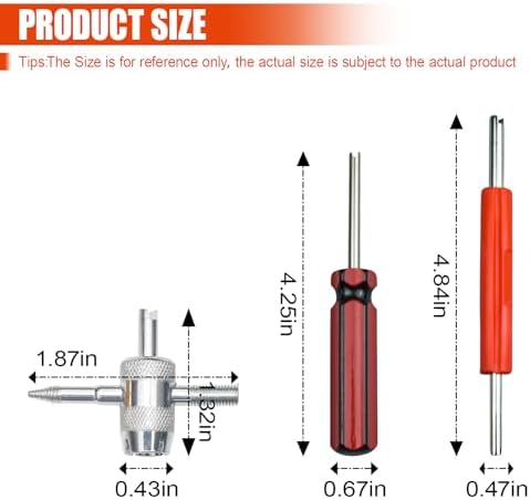 ZIMISI 3PCS Tire Valve Stem Removal Tool Kit, Includes Single & Double Heads - Image 2