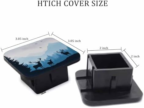 Deers Hitch Covers 2 Inch Foggy Forest Mountain Animals Deer Trailer Hitch - Image 2