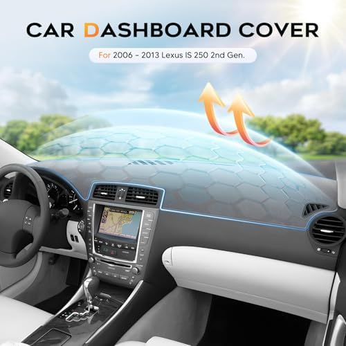CARTIST Gray Dash Cover for 2006–2013 Lexus is 250 2nd Gen Dashboard Cover - Image 3