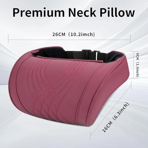 Seat Headrest Car Neck Pillow for Driving Memory Foam Red, 1 Pack - Image 4