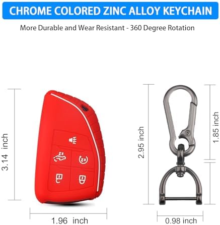 QBUC 2 Pcs Key Fob Cover for Chevy, 5 Buttons Silicone - Image 3