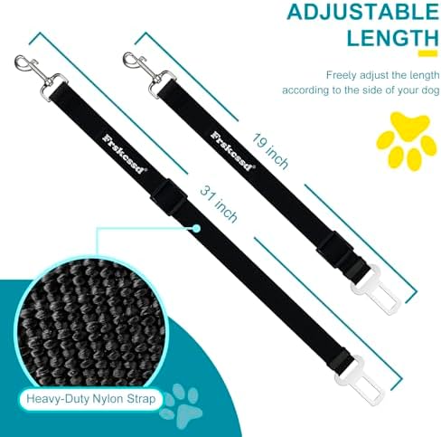 2 PCS Dog Seat Belt for Car Frskcssd Adjustable Dog Car Harness Heavy Duty - Image 2