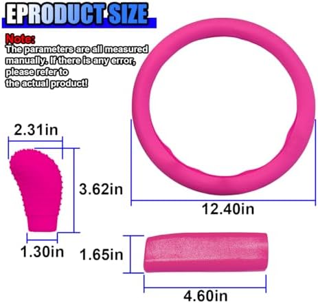 3PCS Silicone Car Steering Wheel Cover Set, Anti-Slip Car Steering Wheel & - Image 2