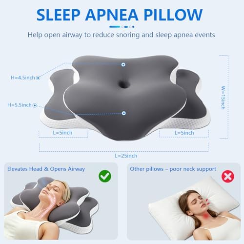 Ergo Pillow for Sleep Apnea, Neck Pain, and Snoring Relief | Cervical Neck - Image 3