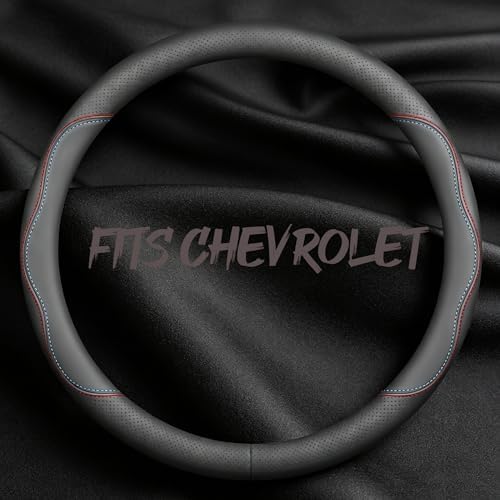 Leather Car Steering Wheel Cover, Breathable Laser-Perforated, Premium Texture by TRROCC