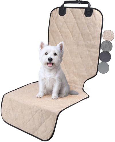 VIVAGLORY Dog Front Seat Cover Car Seat Protector, Heather Khaki by VIVAGLORY