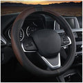 BESULEN 15 Inch Steering Wheel Cover Soft Leather Protector Black/Coffee by BESULEN
