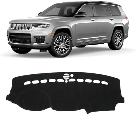 KUST Black Dash Cover for 2011-2022 Jeep Grand Cherokee Non-Slip Dashboard by KUST