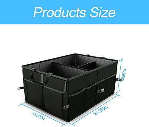 8sanlione Car Trunk Organizer, 3 Compartments, 7 Storage Areas - Image 2