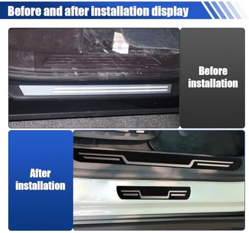 Craedli 4PCS Car Door Sill Protector Sticker, Stainless Steel Auto Door Edge - Image 5