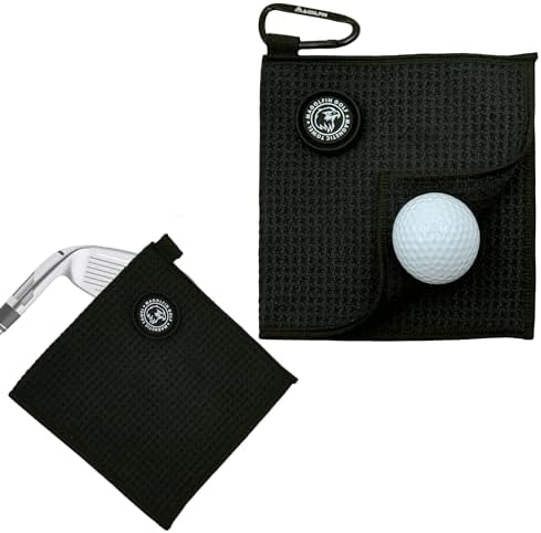 Small Magnetic Golf Towel with Clip, Microfiber Waffle Design by MAGOLFINGolf