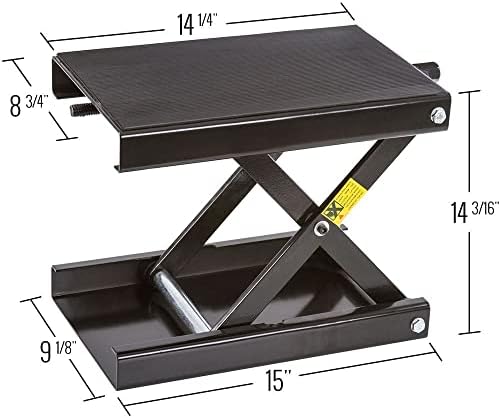 Black Widow Steel Motorcycle Scissor Jack, 100 lb Capacity - Image 3