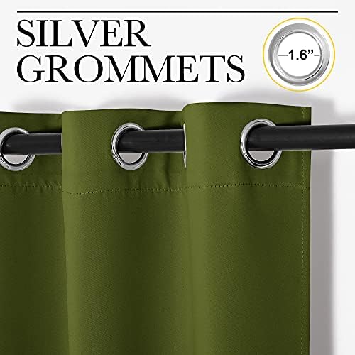 NICETOWN Olive Green Blackout Curtains 96 inches Length - Image 2