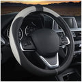 BESULEN 15 Inch Steering Wheel Cover Soft Leather Protector Black/Gray by BESULEN
