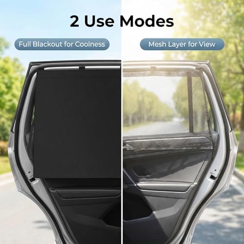2Pack Car Side Window Curtain Sun Shade, Car Window Shade, Double Layer Sun - Image 4