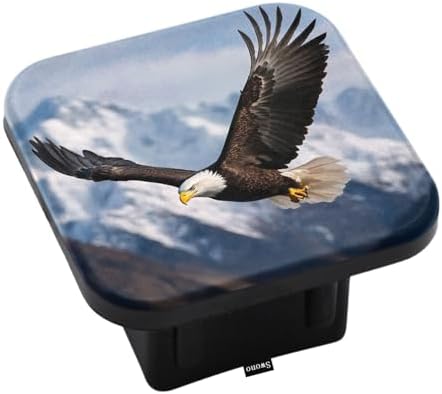 Swono Bald Eagle Square Receiver Hitch Covers American Bald Eagle Snow Covered by Swono