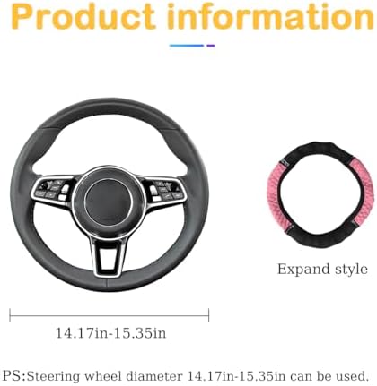 Osilly 15 Inch Rhinestone Leather Steering Wheel Cover - Image 2