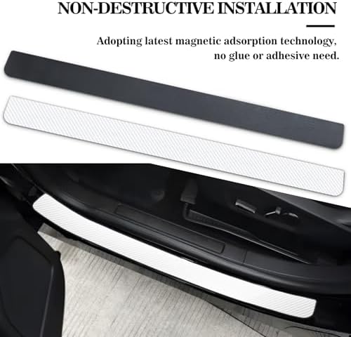 No Adhesive Magnetic Car Door Sill Protector, Anti-Scratch Carbon Fiber Door - Image 5