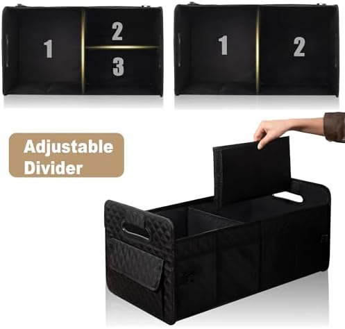 Car Trunk Organizer for SUV, Collapsible Car Storage Organizer Large Black - Image 6