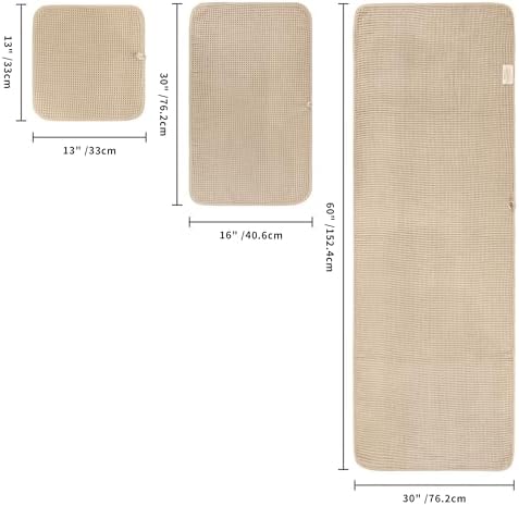 POLYTE 430 GSM Poly Blend Microfiber Quick Dry Waffle Bath Towel Set of 6 - Image 2