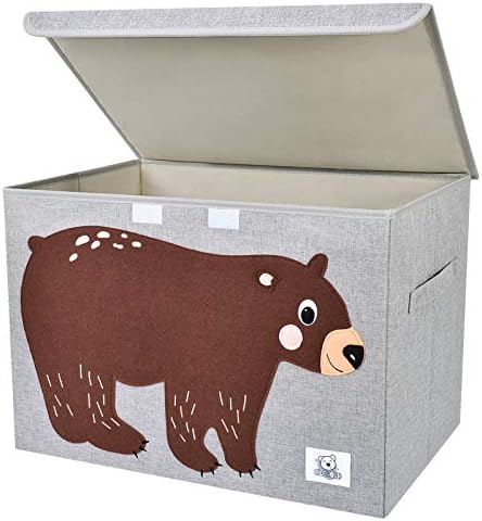 Large Toy Box Storage with Lid, Foldable Fabric Toy Chest Storage by CLCROBD