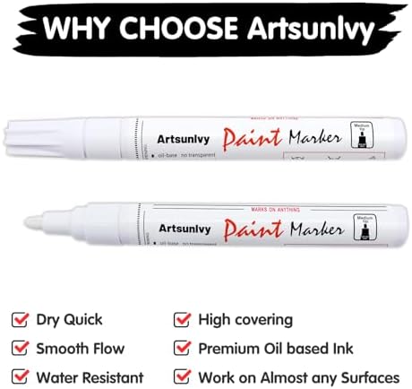 Artsunlvy Black Paint Pens Permanent Markers - Image 6