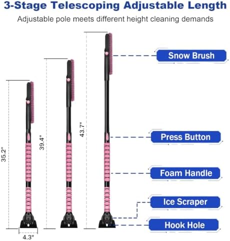 44 Inch Snow Brush with Ice Scraper - Image 3