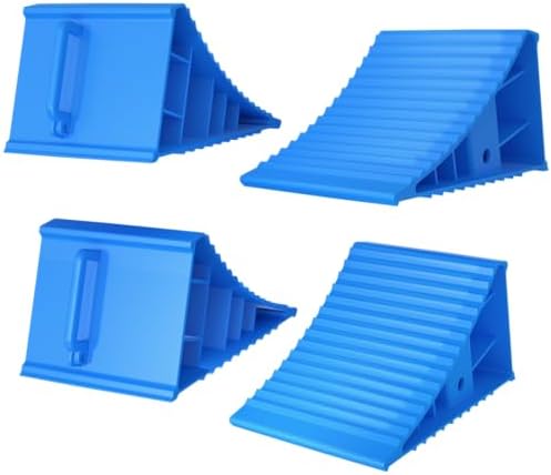 4Pack Wheel Chocks for RV Trailer Non Slip Heavy Duty by Home