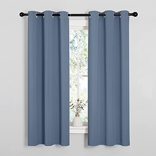 NICETOWN Kitchen Curtains Blackout, Stone Blue by NICETOWN