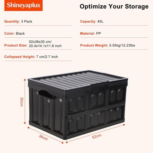 3-Pack Plastic Collapsible Storage Bins - Image 2