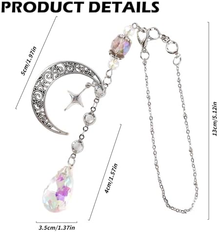 Moon Crystal Suncatcher Rearview Mirror Car Charms Suncatcher - Image 5