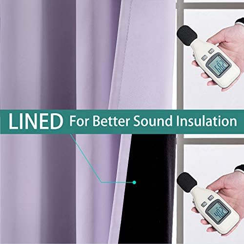 Yakamok Lilac 100% Blackout Patio Door Curtain Panels W100 x L96, 1 Panel - Image 4