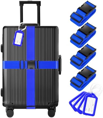 Gostwo 8 Pack Luggage Straps and Tags Set by Gostwo