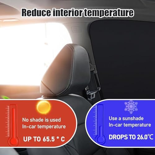 4 PCS Car Front and Rear Side Window Sunshade, 18.8" x 24.4" x 12.9" + 31.4" x - Image 6