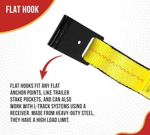 Mytee Products 2" x 120" Yellow Side Mount Wheel Tie Down Strap - Image 3