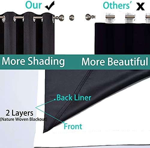 Yakamok Pure White 100% Blackout Curtains 63 Inches Long 42" Wide 2 Panel - Image 5