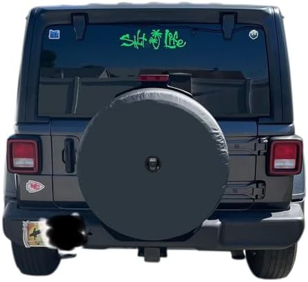 Black Spare Tire Cover with Backup Camera Hole by Aolowewin