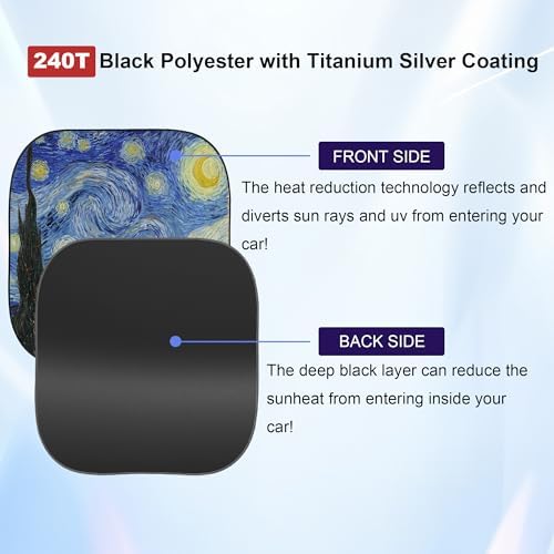 Gven Windshield Sun Shade for Car 2-Piece Foldable Sunshade for Front Windows - Image 3