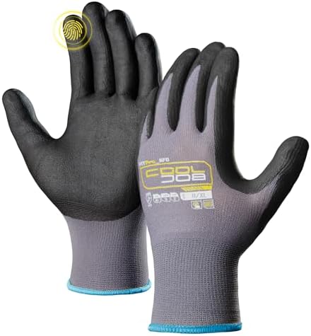 COOLJOB 12 Pairs Safety Work Gloves, Microfoam Nitrile Rubber Coated by COOLJOB