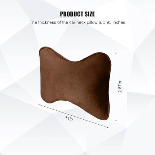Car Headrest Pillow, Suede Soft Comfortable Breathable Vehicle Seat Neck - Image 2