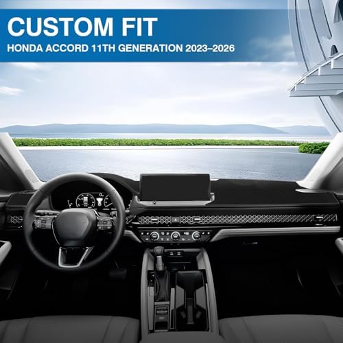 KUST Dash Cover Mat for 2023-2026 Honda Accord Polyester Dashboard Cover - Image 3
