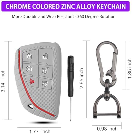 QBUC 2 Pcs for Chevy Key Fob Cover, 6 Buttons Silicone - Image 5