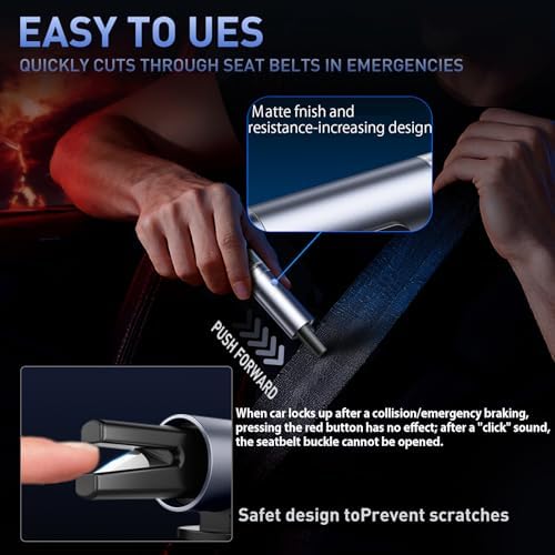 Car Safety Hammer Seatbelt Cutter, 2026 Upgraded Transparent Lid - Image 4