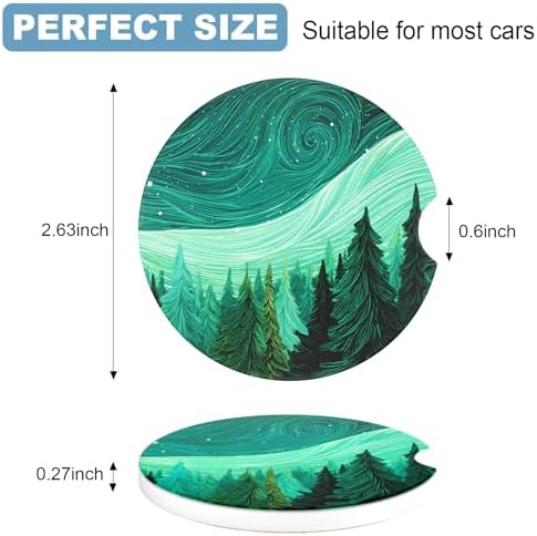 2 Pack Car Cup Holder Coaster, 2.63 inch Anti Slip Insert Absorbent Ceramic Car - Image 7