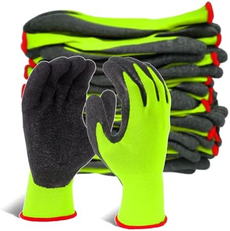 Evridwear Crinkle Latex Rubber Coated Safety Work Gloves by Evridwear