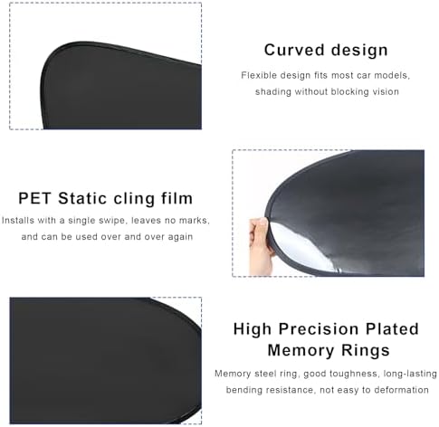 4 PCS Car Side Window Sun Shade, Static Cling Privacy Curtain Front & Rear - Image 3