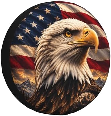 Bald Eagle Spare Tire Cover for SUVs RVs Trailers Campers Trucks, Universal by FEIONAGY