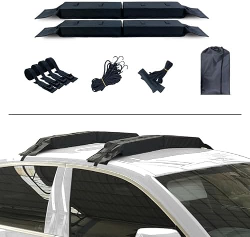Kayak Roof Rack, 2 Pairs J-Bar Carrier Holder, Outdoors Soft Roof Rack Pads - Image 3