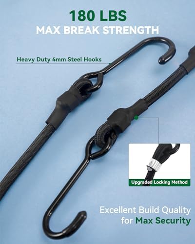 Lucky Straps 100" Heavy Duty Bungee Cords, 180 Lbs, 2 Pack - Image 3