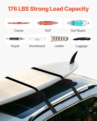 VEVOR Soft Roof Rack Pads, 15.5-Inch Universal Car Roof Rack Pads, 176LBS - Image 3